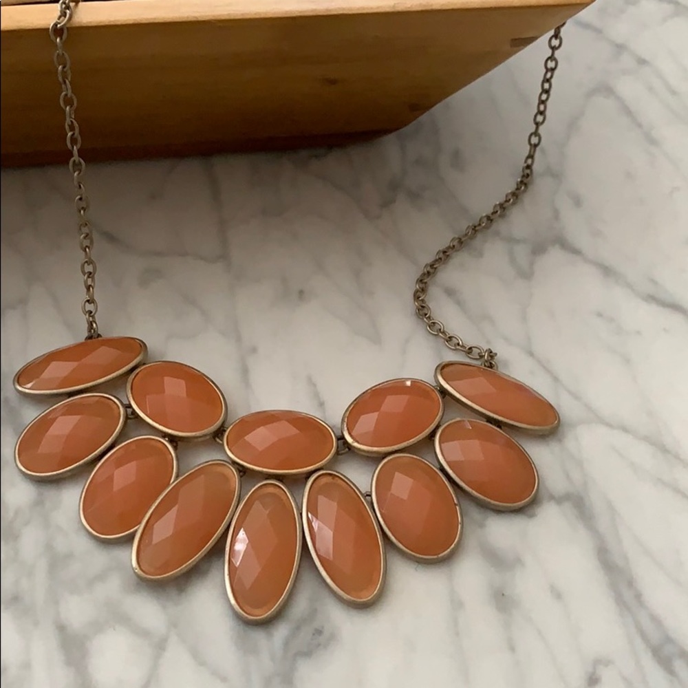 Pink and gold statement necklace